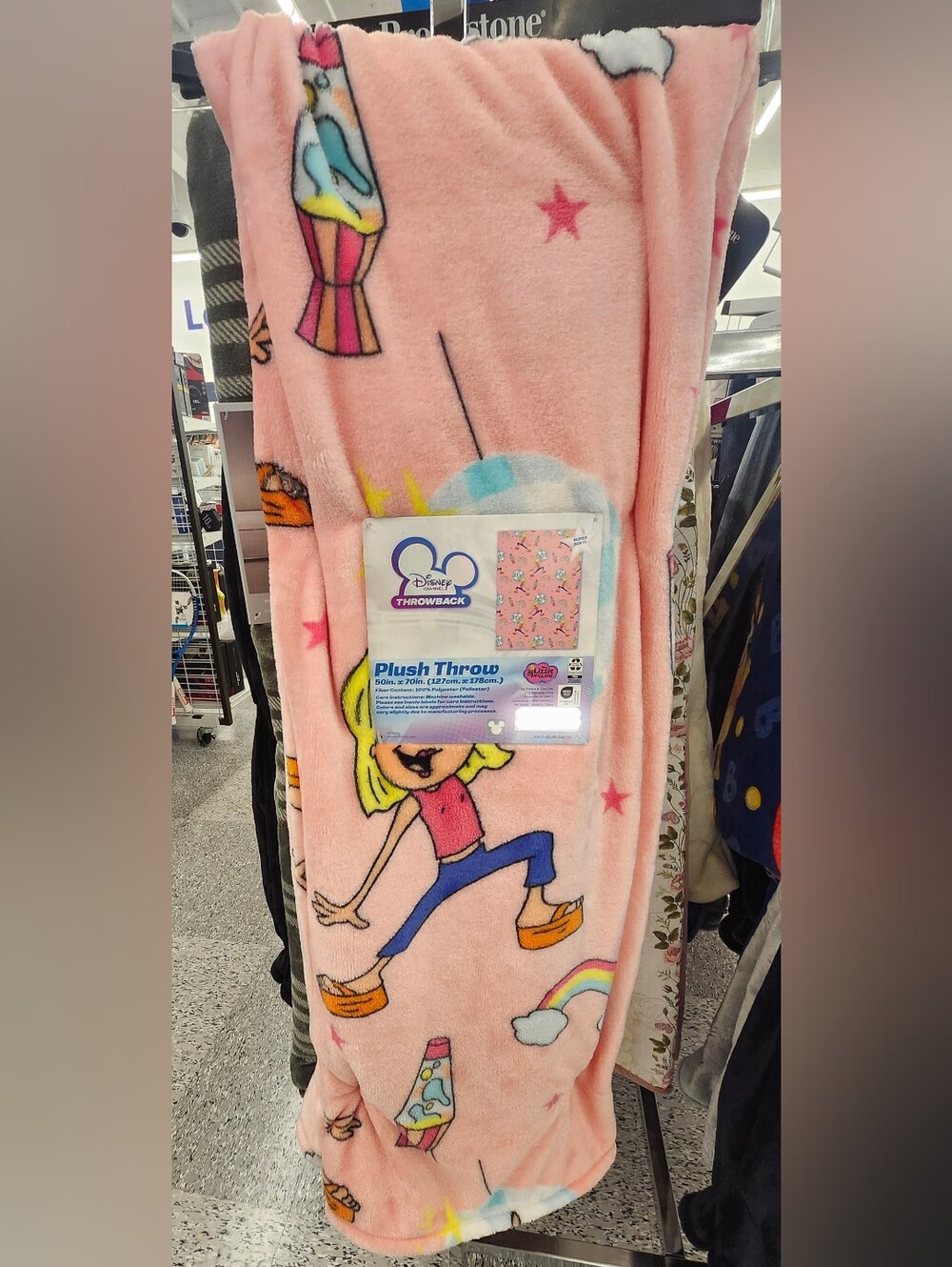 Disney Throwback Lizzie McGuire Pink Throw Blanket
